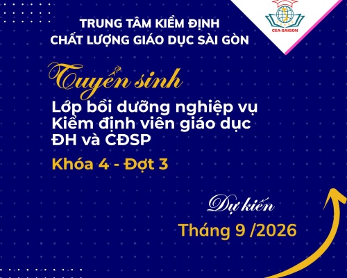 THÔNG BÁO TỔ CHỨC LỚP BỒI DƯỠNG NGHIỆP VỤ KIỂM ĐỊNH VIÊN GIÁO DỤC ĐẠI HỌC VÀ CAO ĐẲNG SƯ PHẠM (KHÓA 04 - Đợt 3, 2026) 